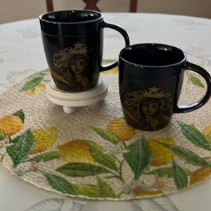 Starbucks Chocolate Brown Mermaid set of 2 Mugs (EUC)